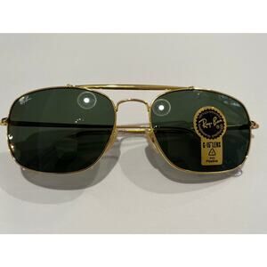 Ray-Ban The Colonel Sunglasses Gold Rim Green Lenses Brand New